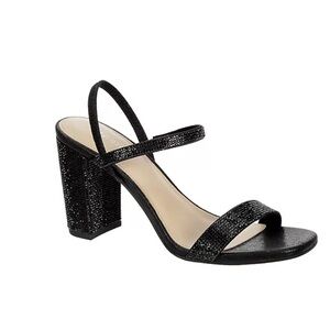 Black Sparkley Block Heel